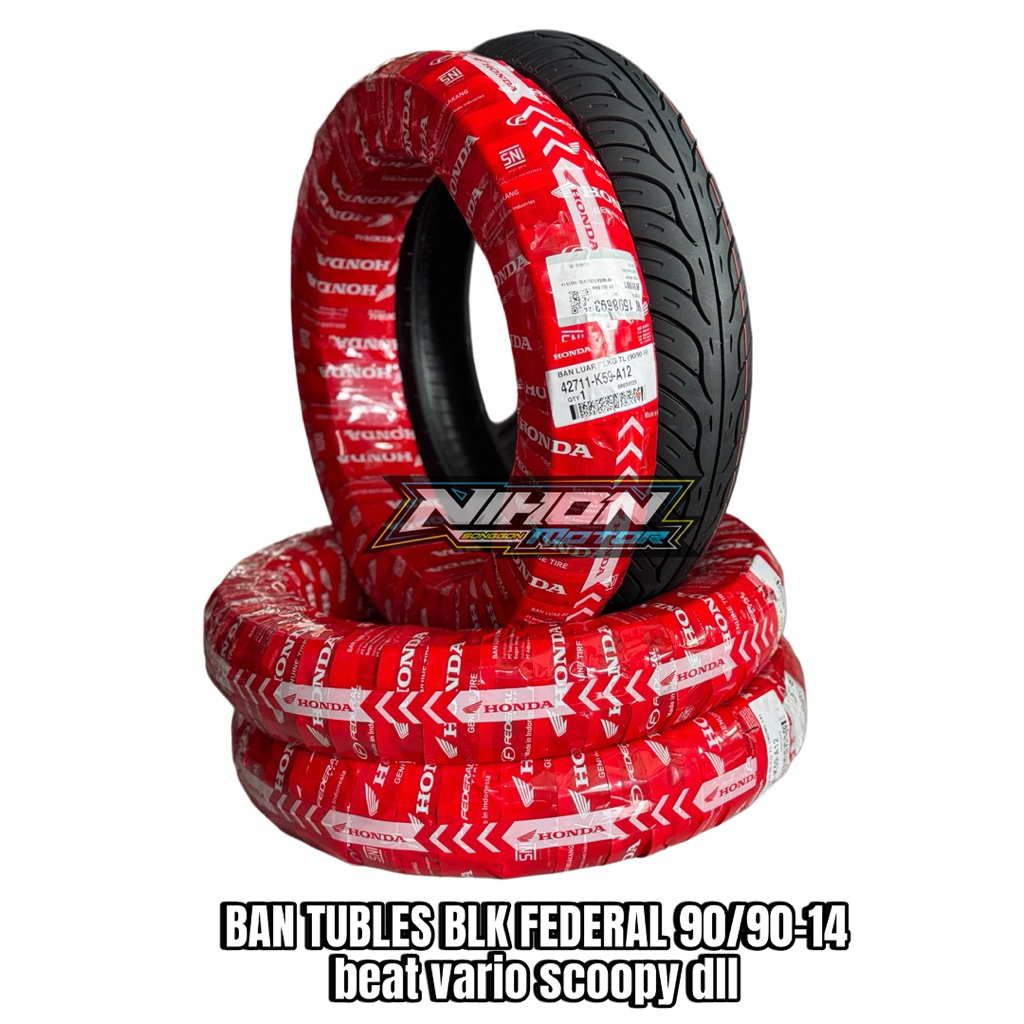 BAN TUBLES MATIC BELAKANG FEDERAL 90/90-14 ORIGINAL