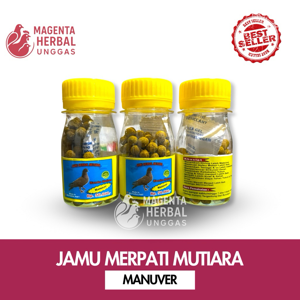 Jamu Merpati  Mutiara Manuver – Meningkatkan Giring & Tenaga – Herbal Mutiara 100 Butir