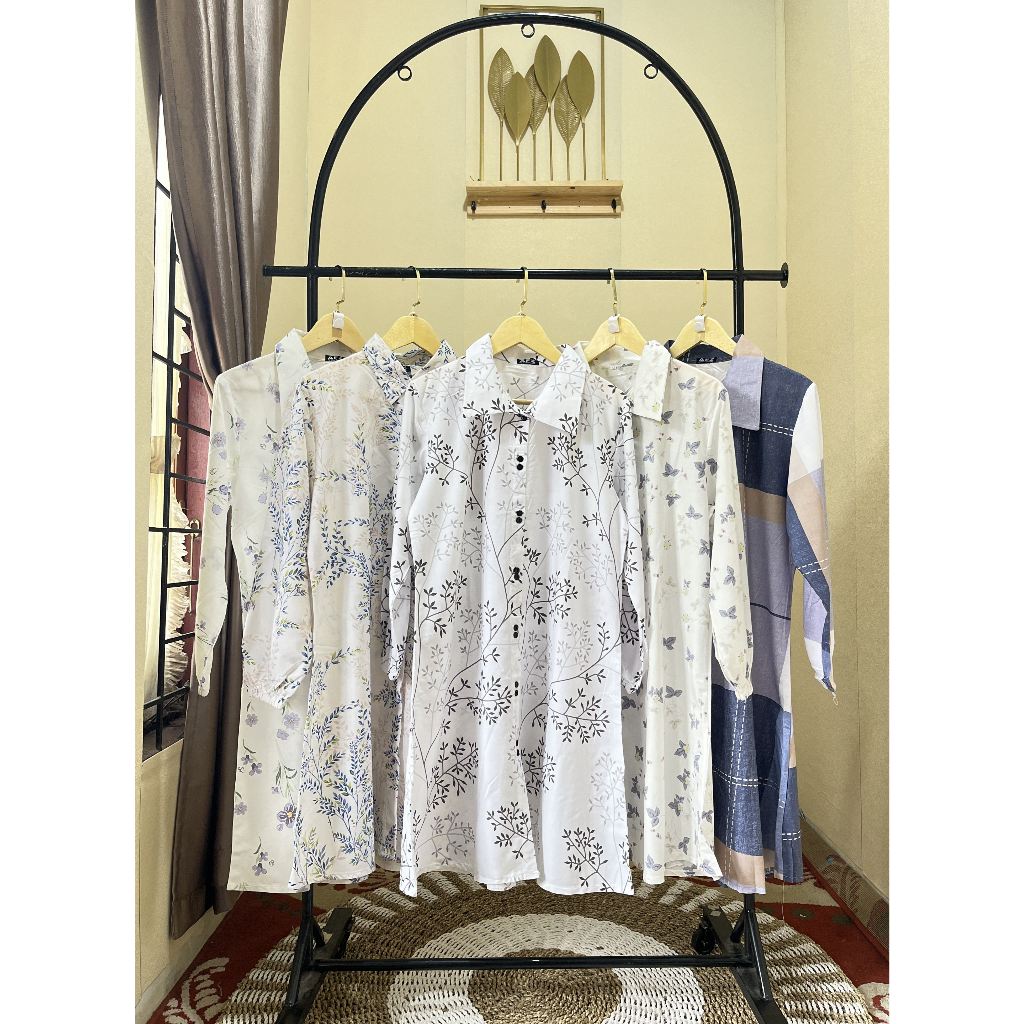 tunik jumbo katun motif bunga terbaru flower basic tunic super jumbo LD 105 115 120 130 140 AFZ by Z