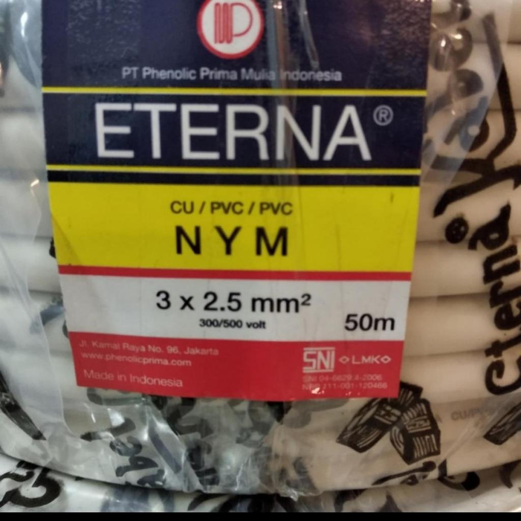 KABEL LISTRIK ETERNA 3X2.5 KABEL ETERNA NYM 3X2.5 KAWAT TEMBAGA METER