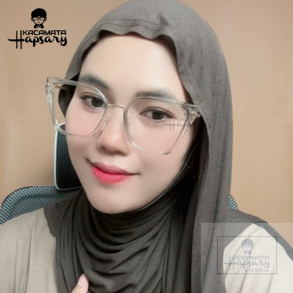 FRAME KACAMATA WANITA MODERN SQUER 58821 MINUS DAN CILINDER | KACAMATA ANTI RADIASI | KACA MATA PHOT