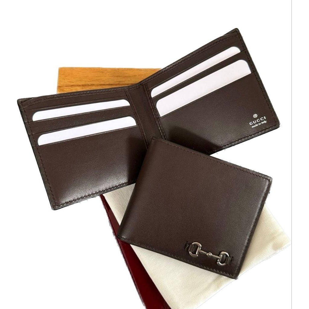 Ready Gucci Bifold Wallet Horsebit Cocoa
