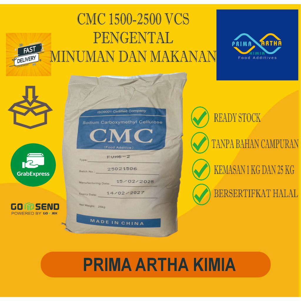 CMC KEKENTALAN 1500-2500 PENSTABIL,EMULSIFIER PENGENTAL SAUS,KECAP,YOUGART,ES CREAM, KUE PACKINGAN 1
