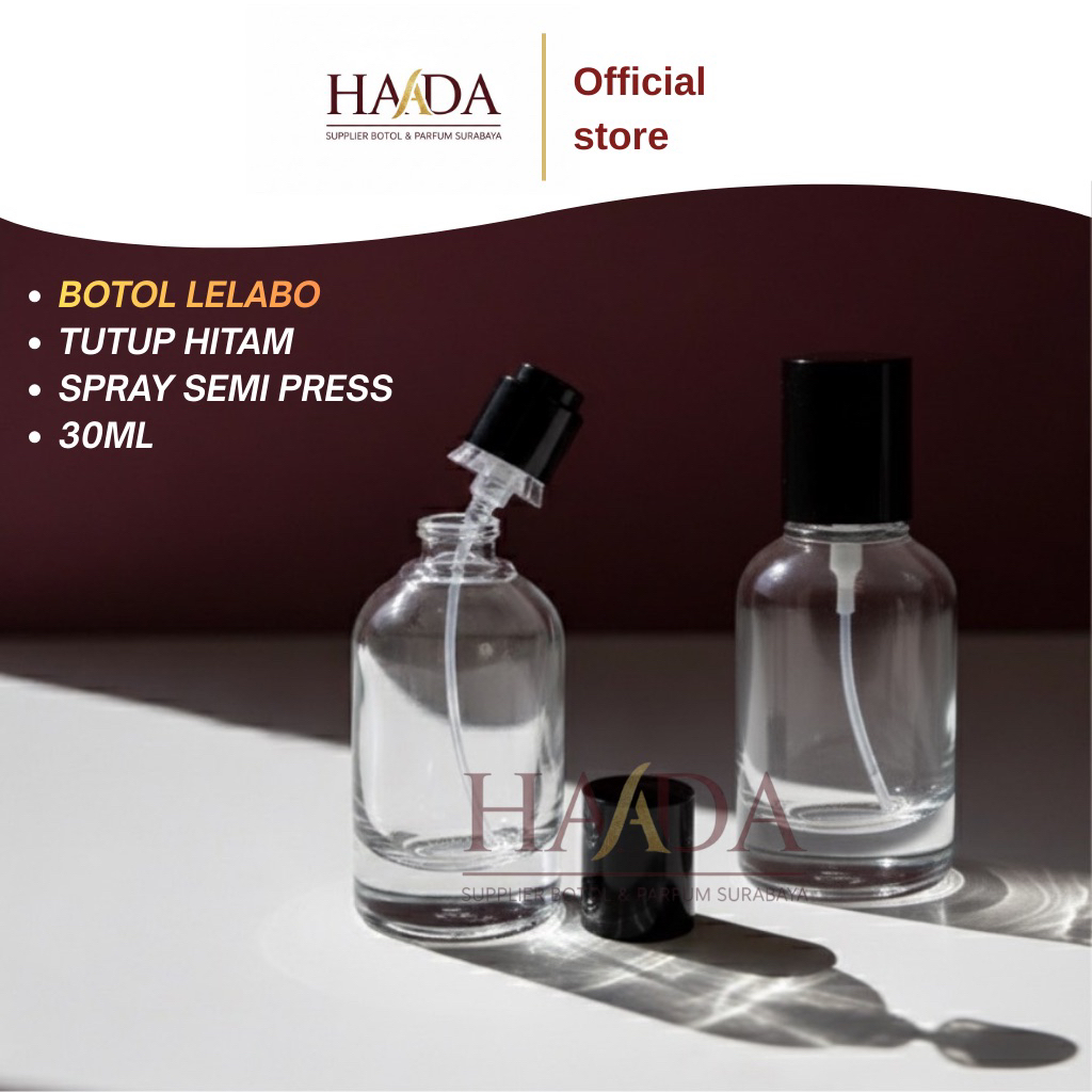 BOTOL PARFUM LELABO 30ml - SEMI PRESS- TUTUP HITAM - BOTOL KOSONG