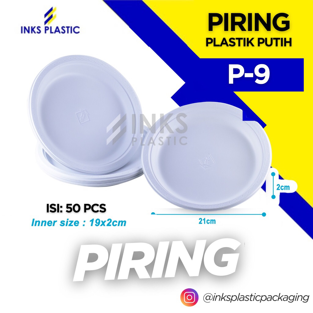 PIRING PLASTIK P9 PIRING MAKAN PUTIH P-9 BESAR