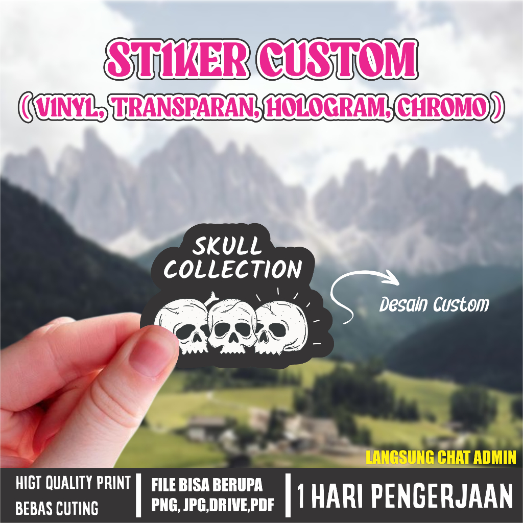 (COD) LANGSUNG JADI | Stiker Custom | Stiker Logo | Stiker hologram | Stiker Potong Putus | Diecut |