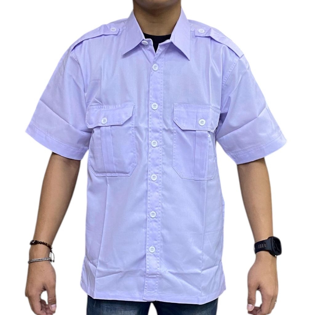 kemeja PDH-seragam PDH pria wanita-kemeja PDH formal lengan pendek-baju PDH putih dan hitam lengan p