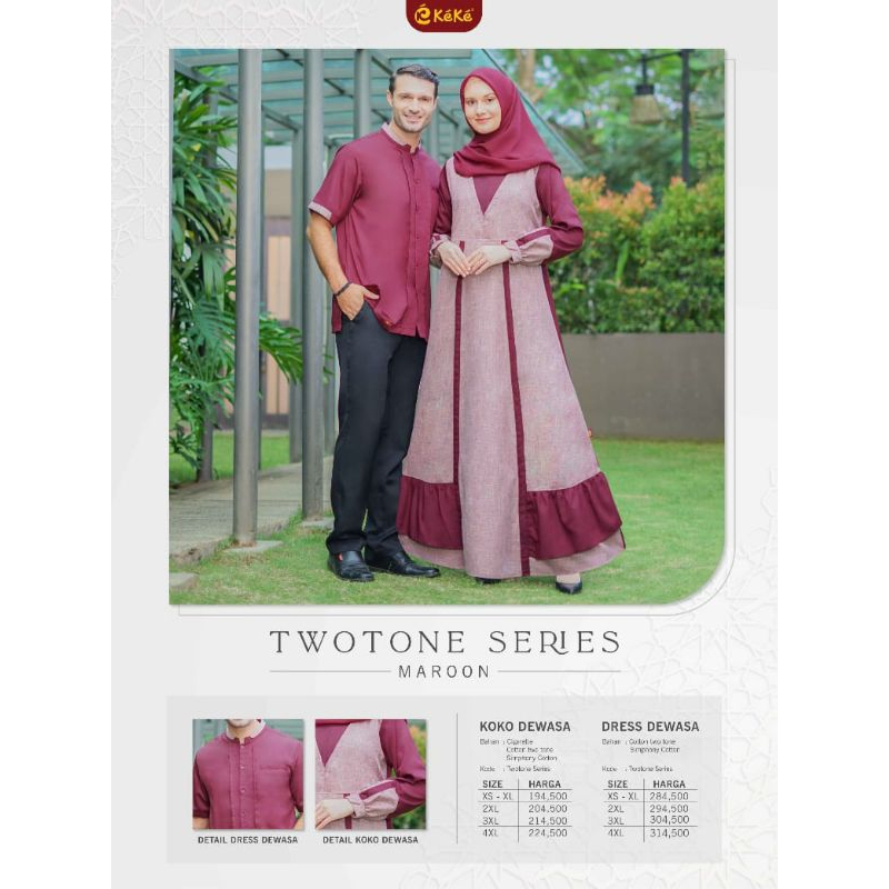 Gamis Dewasa Keke Twotone Warna Maroon Busui Friendly