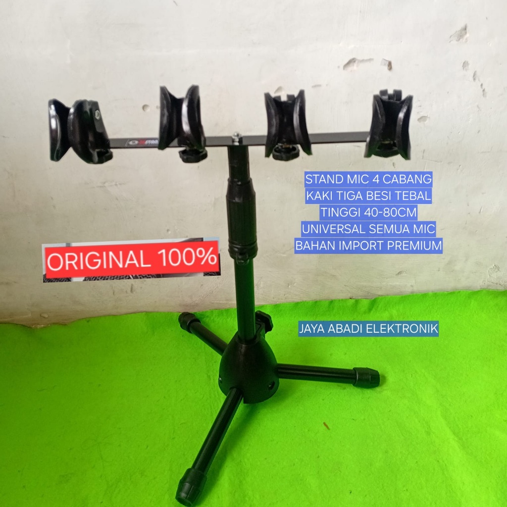 H76 STAND MIC 4 CABANG 4IN1 KAKI TIGA BESI TEBAL TINGGI 40 80 CM UNIVERSAL SEMUA MIC BAHAN IMPORT PR