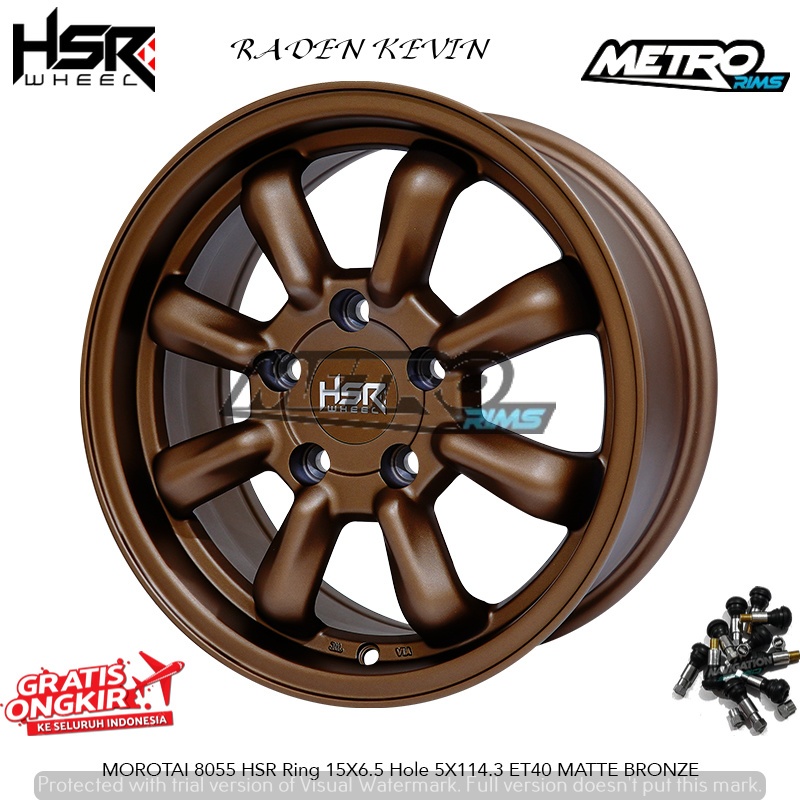 VELG PELEK PALING DICARI HSR MOROTAI 8055 HSR R15X65 H5X114,3 ET40 UNTUK MOBIL CAPTIVA ORLANDO  DLL 
