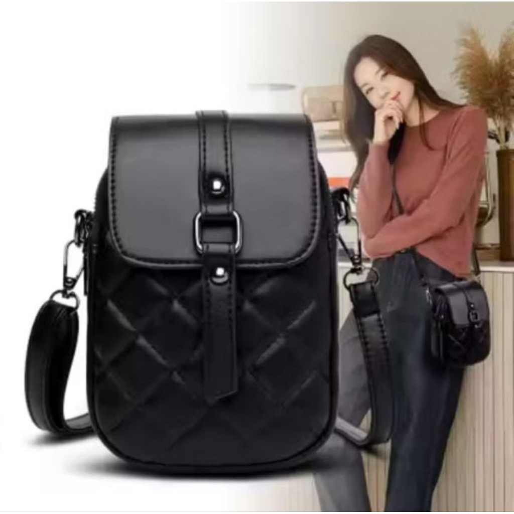 Tas selempang wanita Bordir KOTAK KOTAK model KUBUS