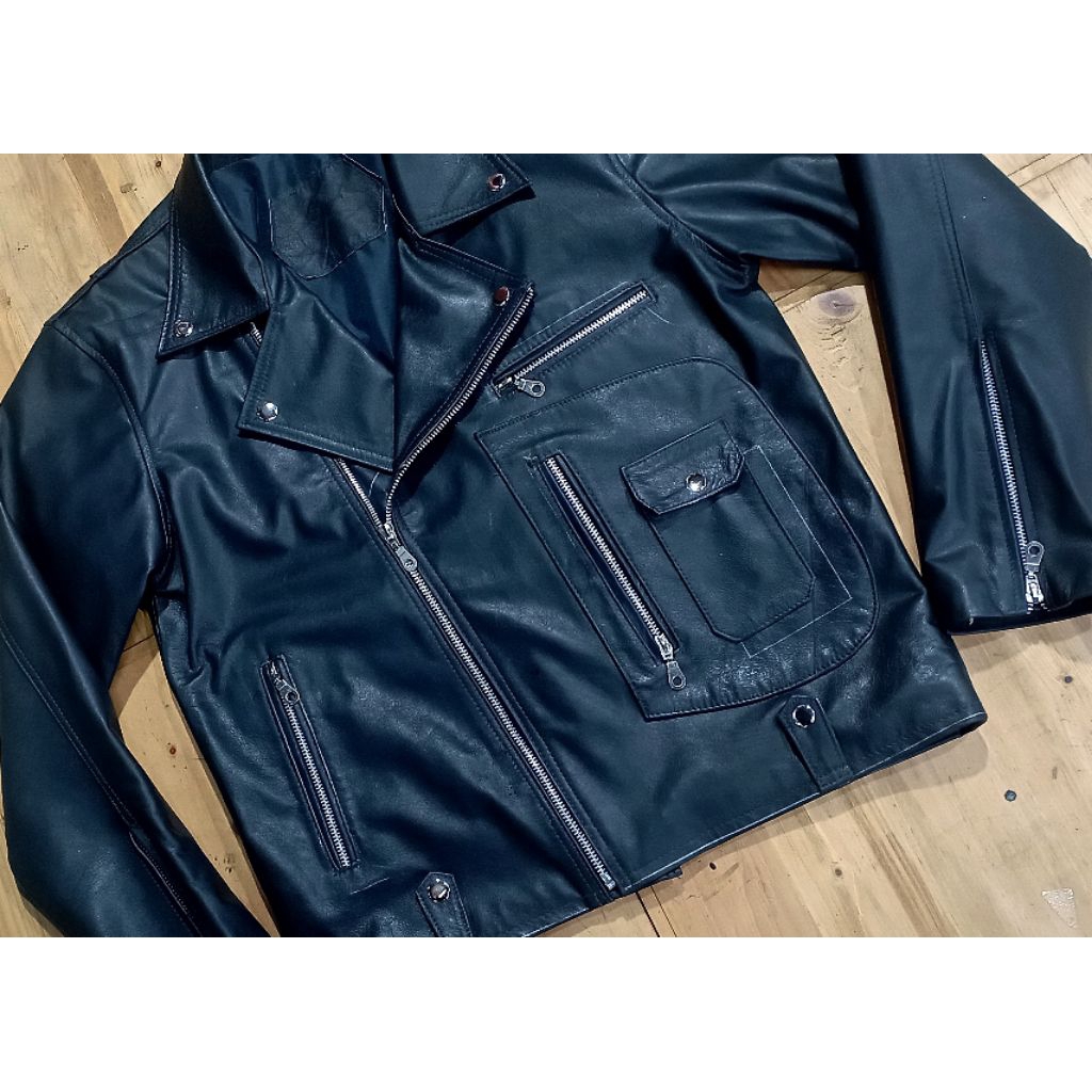 jaket kulit ramones D pocket size L