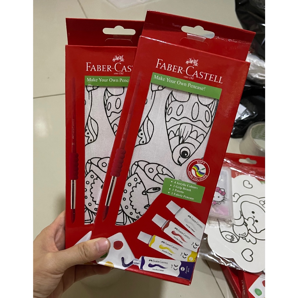 set mewarnai cat air faber castell pencil case