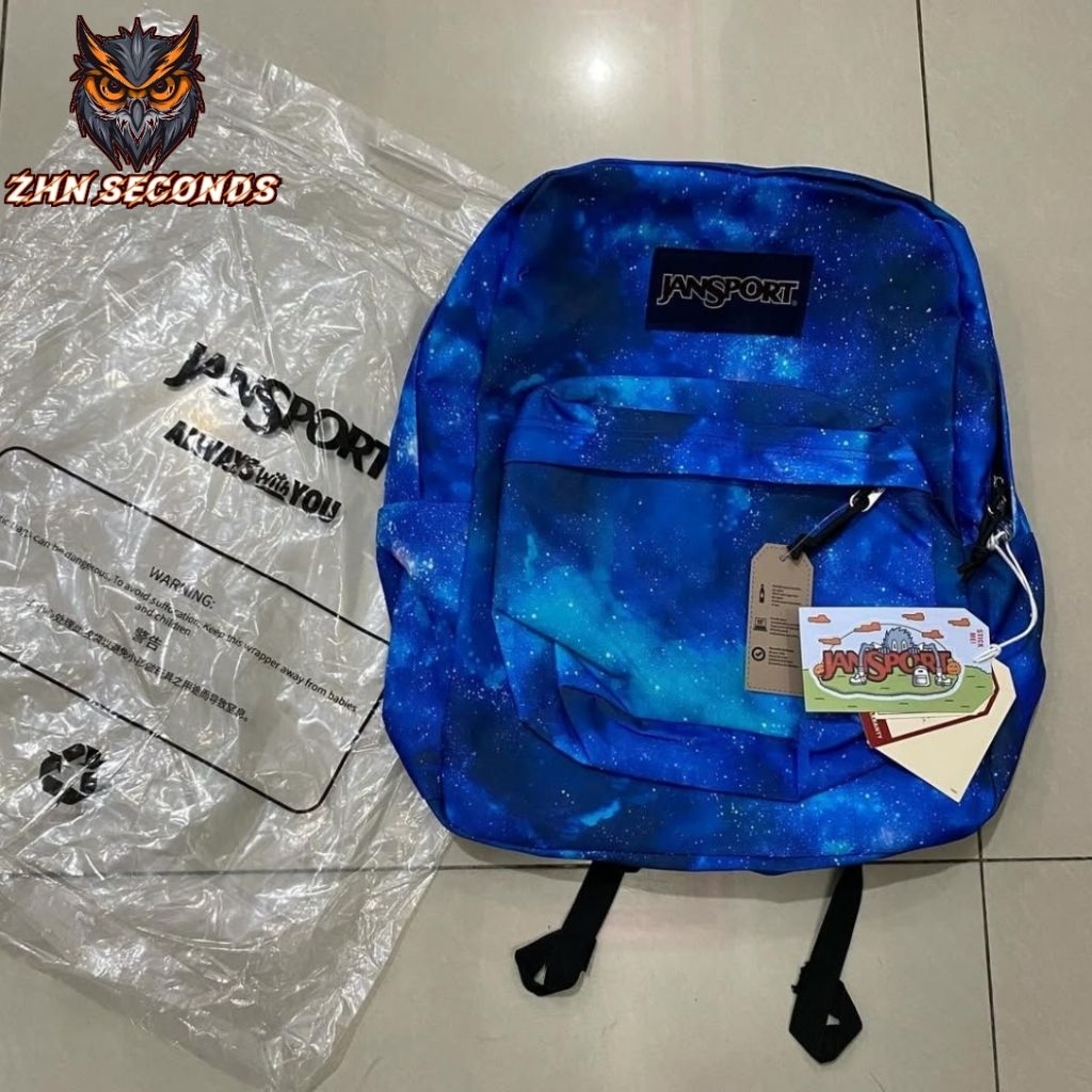 [BISA COD] TAS BACKPACK JANSPORT GALAXY BLUE - BNWT