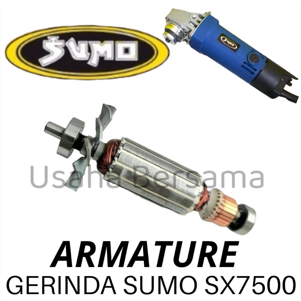 ARMATURE GERINDA SUMO SX7500 ROTOR GERINDA SUMO SX 7500 ANGKER SUMO SX7500 GERINDA 4”