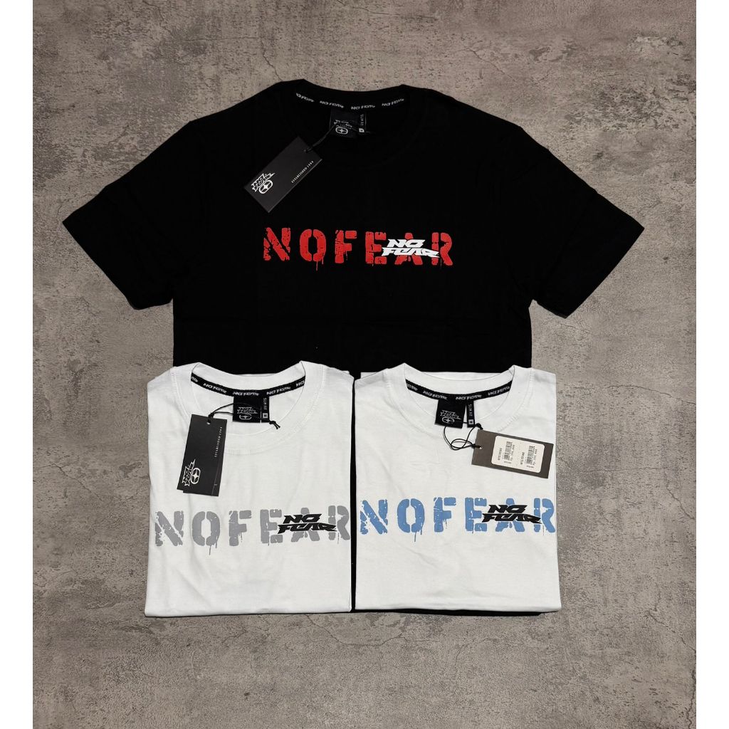 Kaos Branded NoFear AbstrakFont//Baju Kaos NF Abstrak Font//Baju Kaos Pria//Kaos Surfing Pria