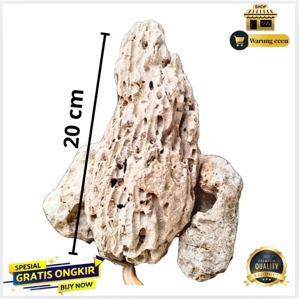 Texas Holey Rock Original — Batu Berongga Hiasan Aquascape & Aquarium Cichlid / Bonsai