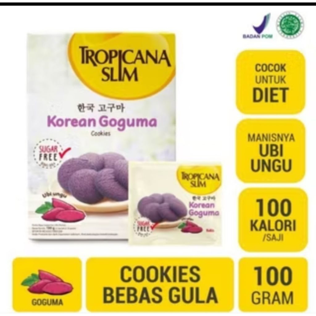 Tropicana Slim Cookies Sugar Free Diet Rendah Kalori 100 Gr
