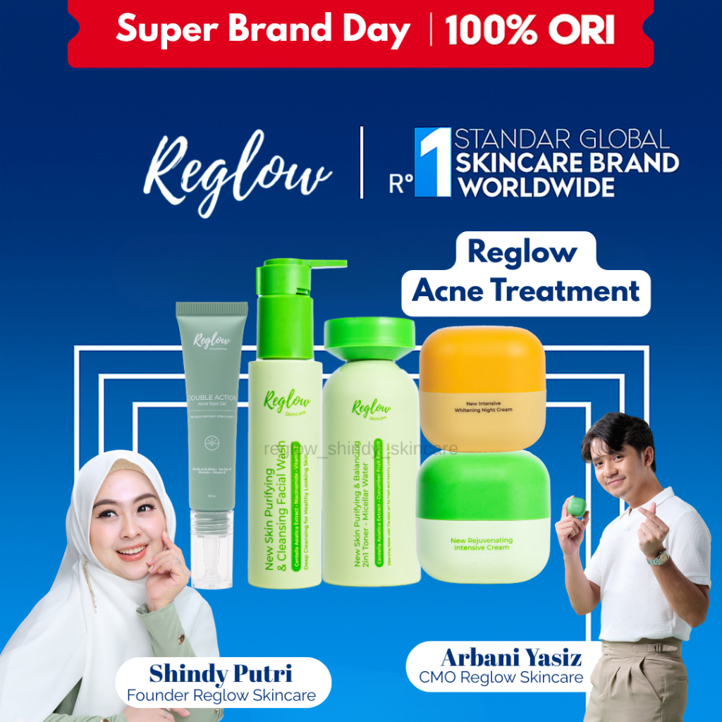PAKET REGLOW UNTUK KULIT BERJERAWAT acne Reglow Facial Wash cream