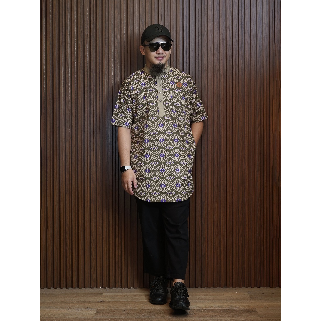 Kurta Batik Abrar by Al Amwa Premium | Kurta Dewasa Lengan Pendek | Kurta Batik Pria Dewasa baju mus
