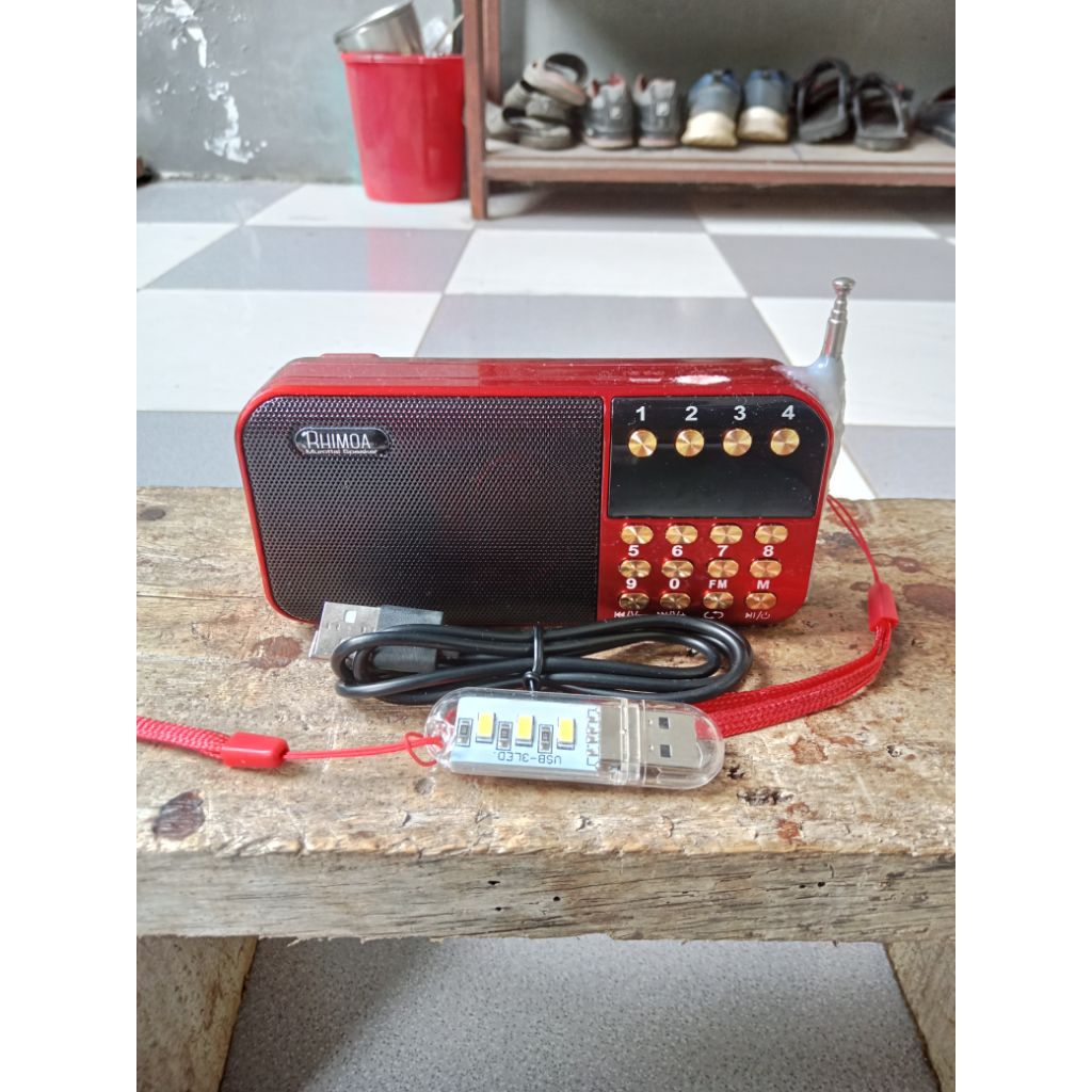 Rhimoa Speaker Portable Murotal Al-Quran V-600PB Bisa Powerbank & Bluetooth