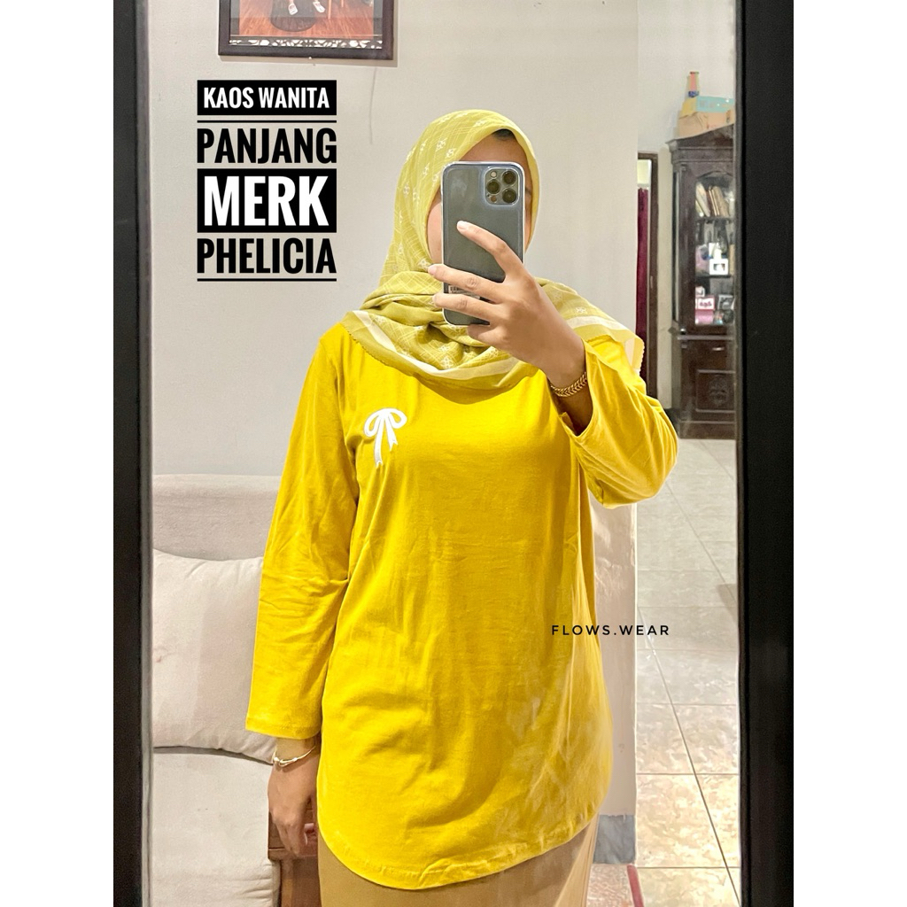 KAOS WANITA KATUN LENGAN PANJANG - KAOS PEREMPUAN LENGAN PANJANG