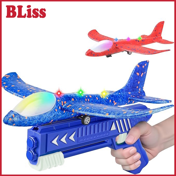 BLiss Mainan Pistol Pesawat Air Battle Lampu LED Catapult Gun Mainan Pistol