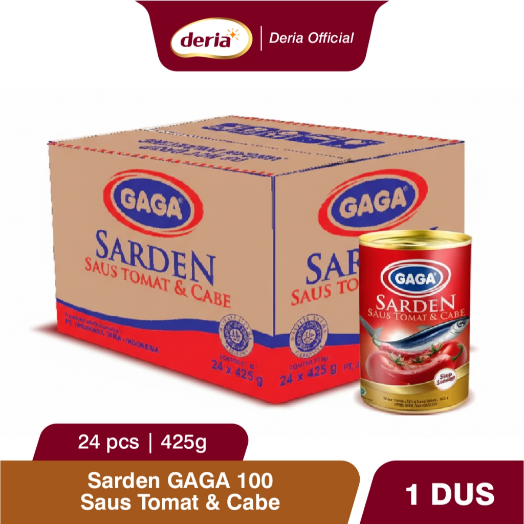 Sarden GAGA Saus Tomat & Cabe (1 dus isi 24 pcs) 425gr