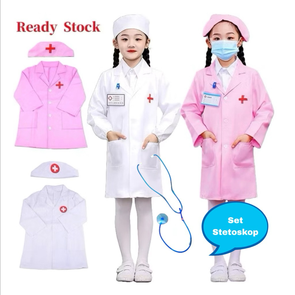 JAS DOKTER ANAK Jas  Lab ANAK 1-10 TAHUN/jas dokter anak murah/jas dokter anak kecil/Baju Profesi An