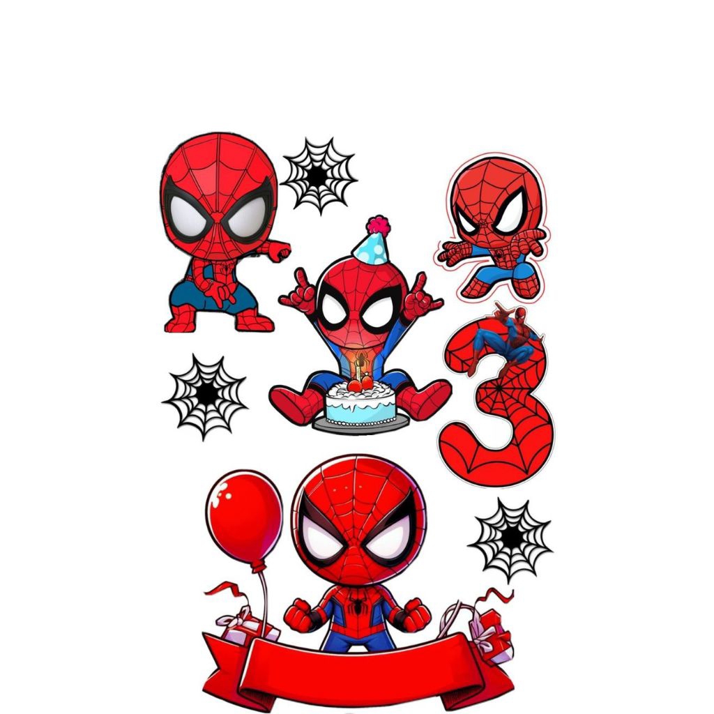 cake topper spiderman / cake topper spiderman ultah