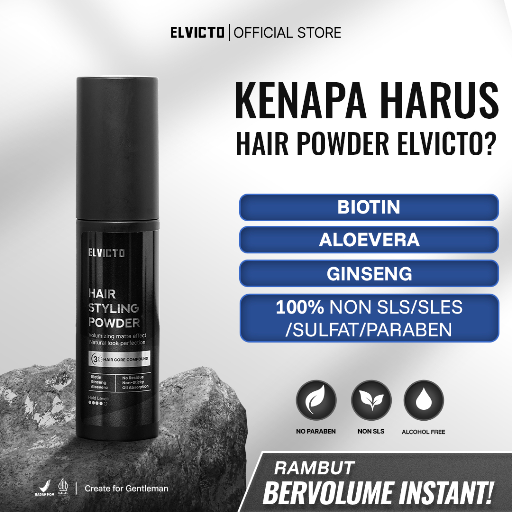 ELVICTO HAIR STYLING POWDER 10gr | Hair Powder Hair Powder Pria Powder Rambut Pria Bubuk Rambut Pria