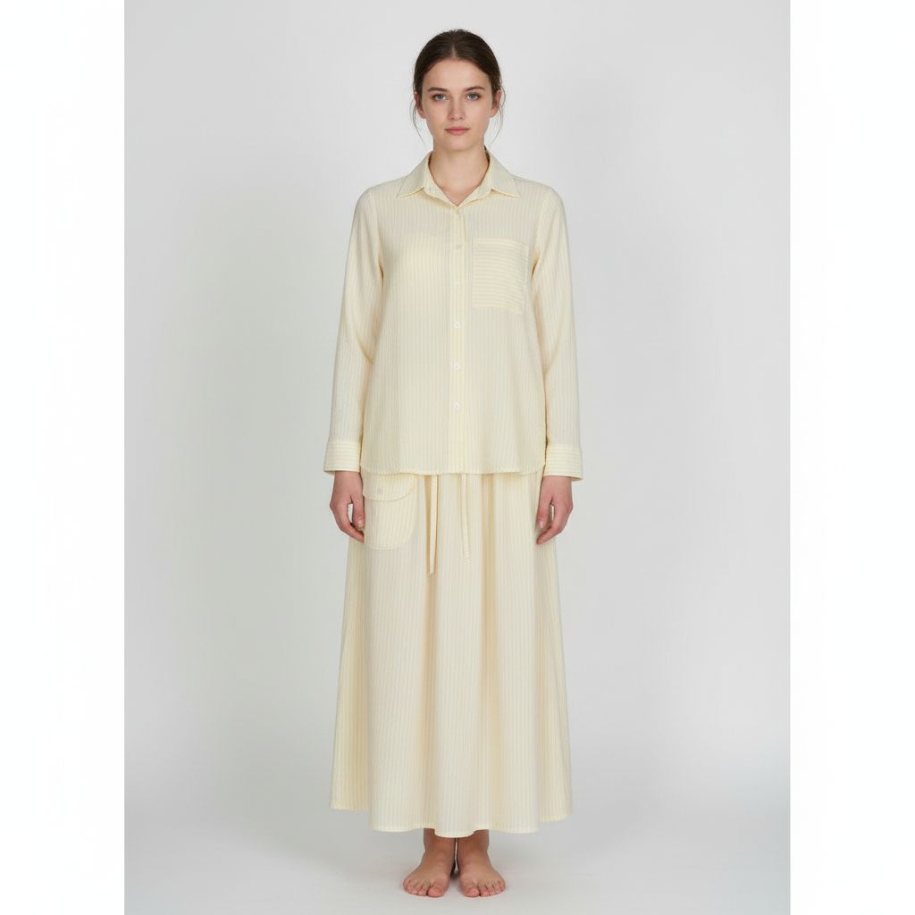 Setelan Wanita Crinkle Salur Premium Baju Wanita Hem