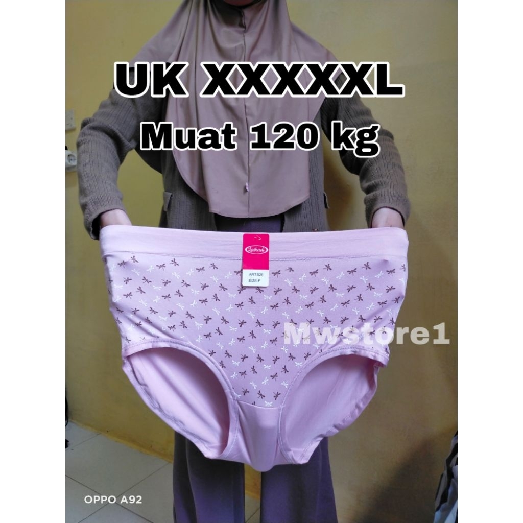 6 pcs Celana dalam wanita jumbo katun muat 100 120 kg CD cewek big size highwaist CD hamil dalaman p