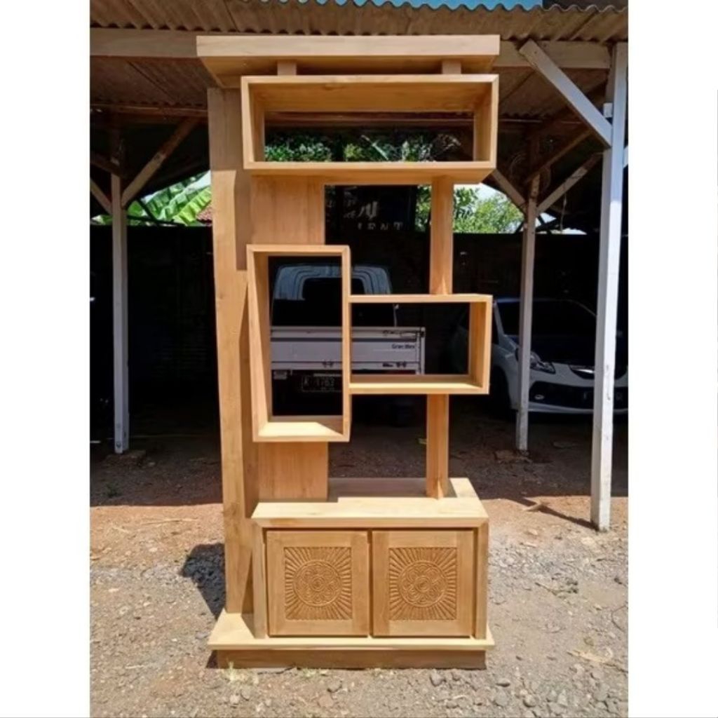 bufet penyekat ruangan jati minimalis/bufet pajangan jati minimalis