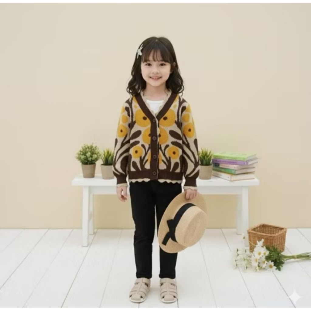 cardigan sweeter rajut couple ibu dan anak