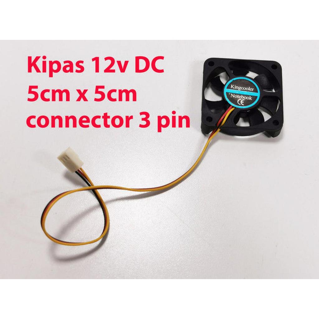 kipas 12v dc 5cm x 5cm 3 pin konektor - cooling fan connector