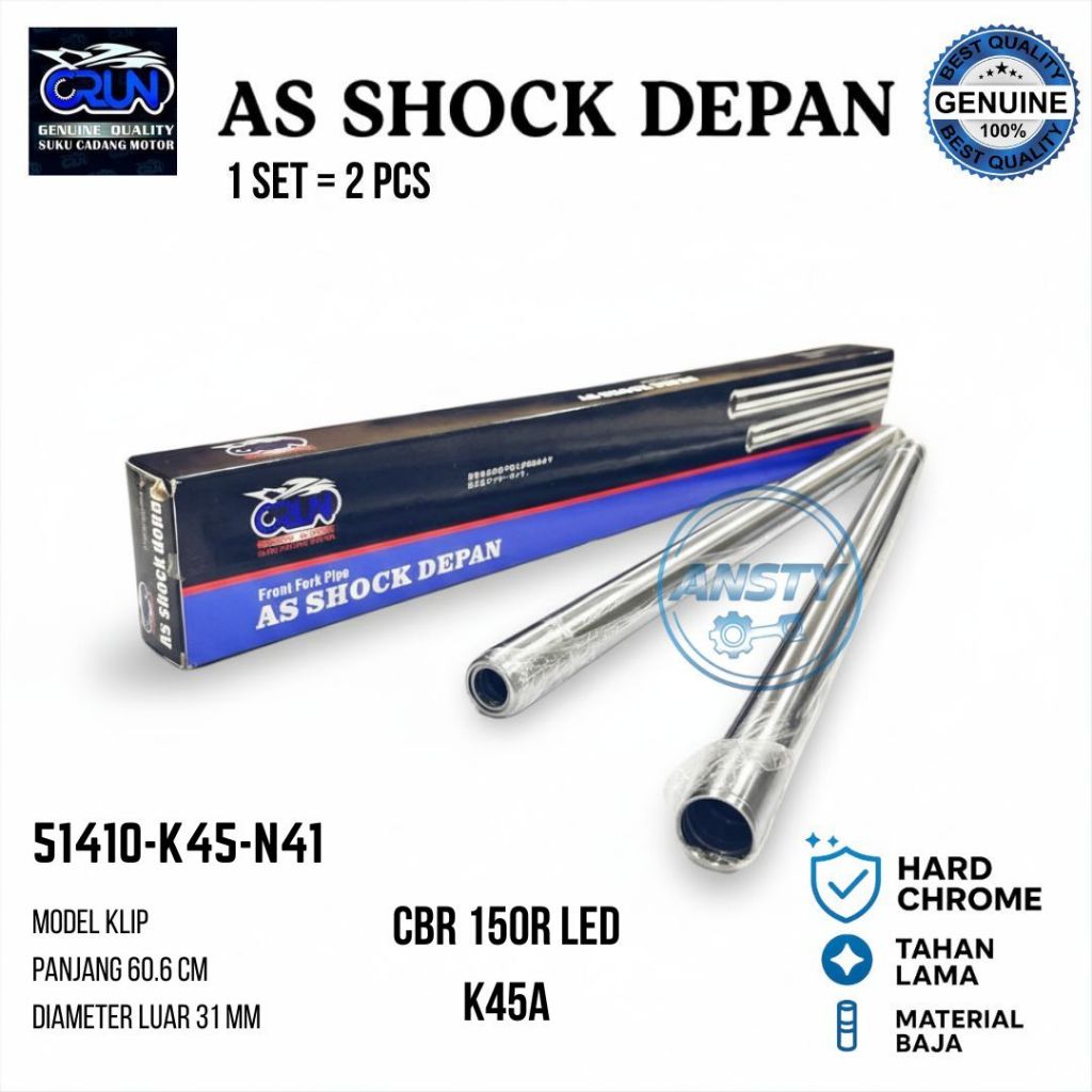 51410-K45-N41 CRUN As Shockbreaker Depan Honda CBR150R As Shock CBR 150R K45