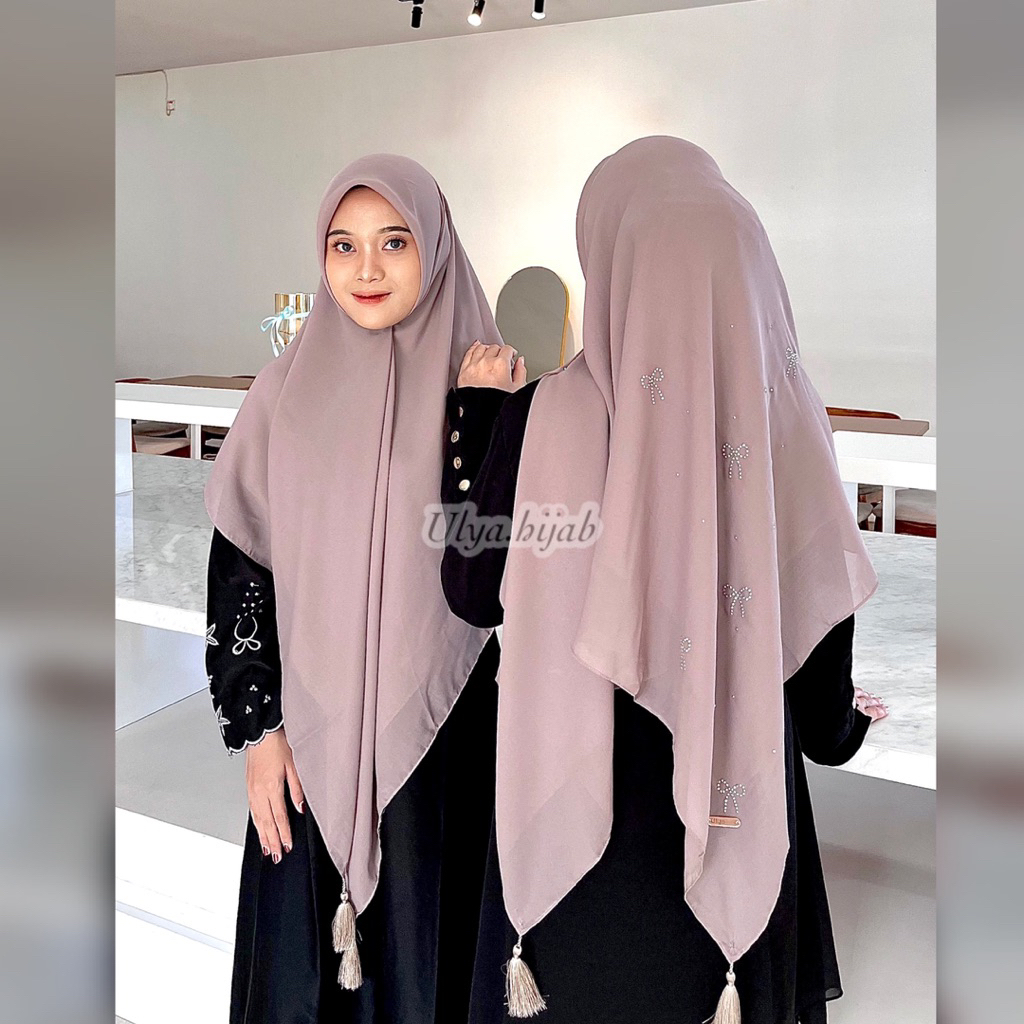 Ulyahijab - SEGIEMPAT PITA SYAR'I by Ulya hijab New Arrivals Square Swarovski