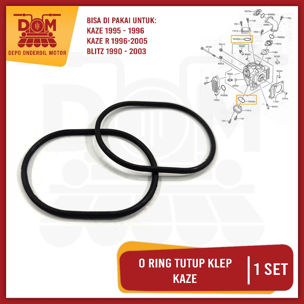Oring Tutup Klep KAZE SET ISI 2 (PSP) O Ring Seal Sil Karet Cylinder OTK KAWASAKI KAZE R / BLITZ