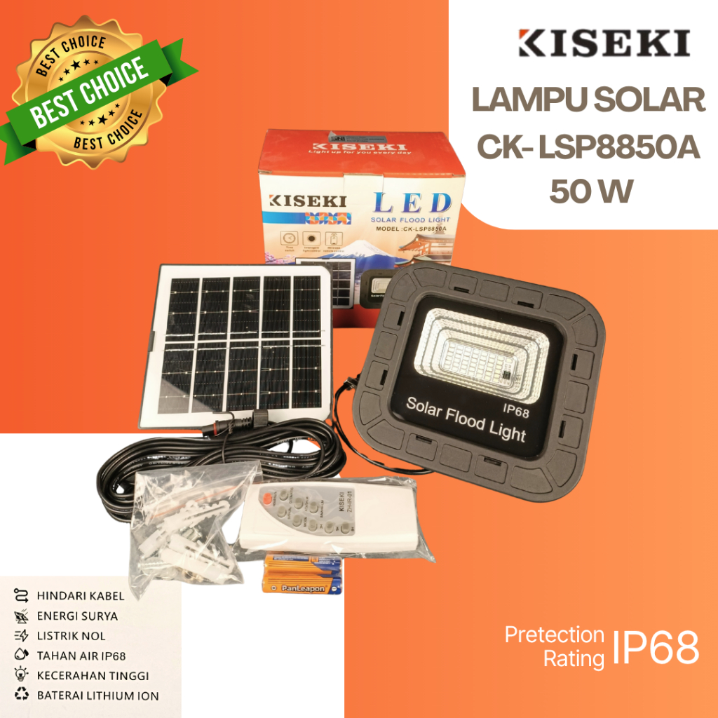Kiseki Lampu Sorot Solar Panel / Lampu Sorot Tenaga Surya 50Watt, 100Watt, 200Watt, 300Watt