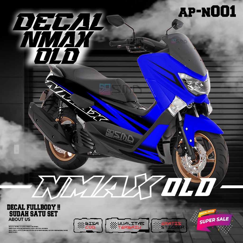 DECAL STICKER FULLBODY YAMAHA NMAX OLD MOTIF SIMPLE ELEGANT