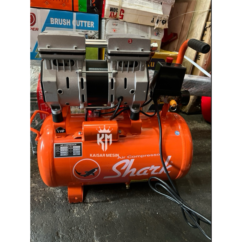 OV10-25 COMPRESSOR KOMPRESSOR OILLESS SILENT 1HP 1 HP 25 LITER SHARK