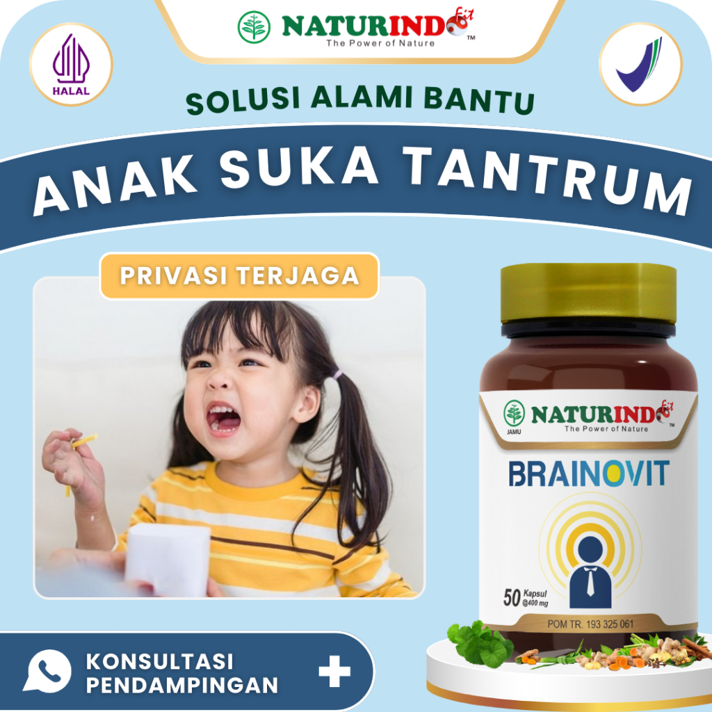 BRAINOVIT NATURINDO Nutrisi Otak Solusi Alami Untuk Anak Tantrum & Emosi Tinggi BPOM Halal
