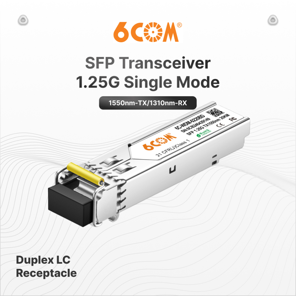 SFP 6COM BIDI 1,25G 20KM TX1310-TX1550 CONECTOR LC