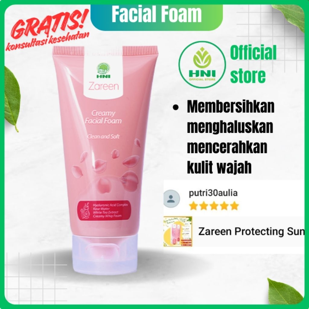 Zareen creamy facial foam sabun pembersih wsjah muka herbal hni hpai