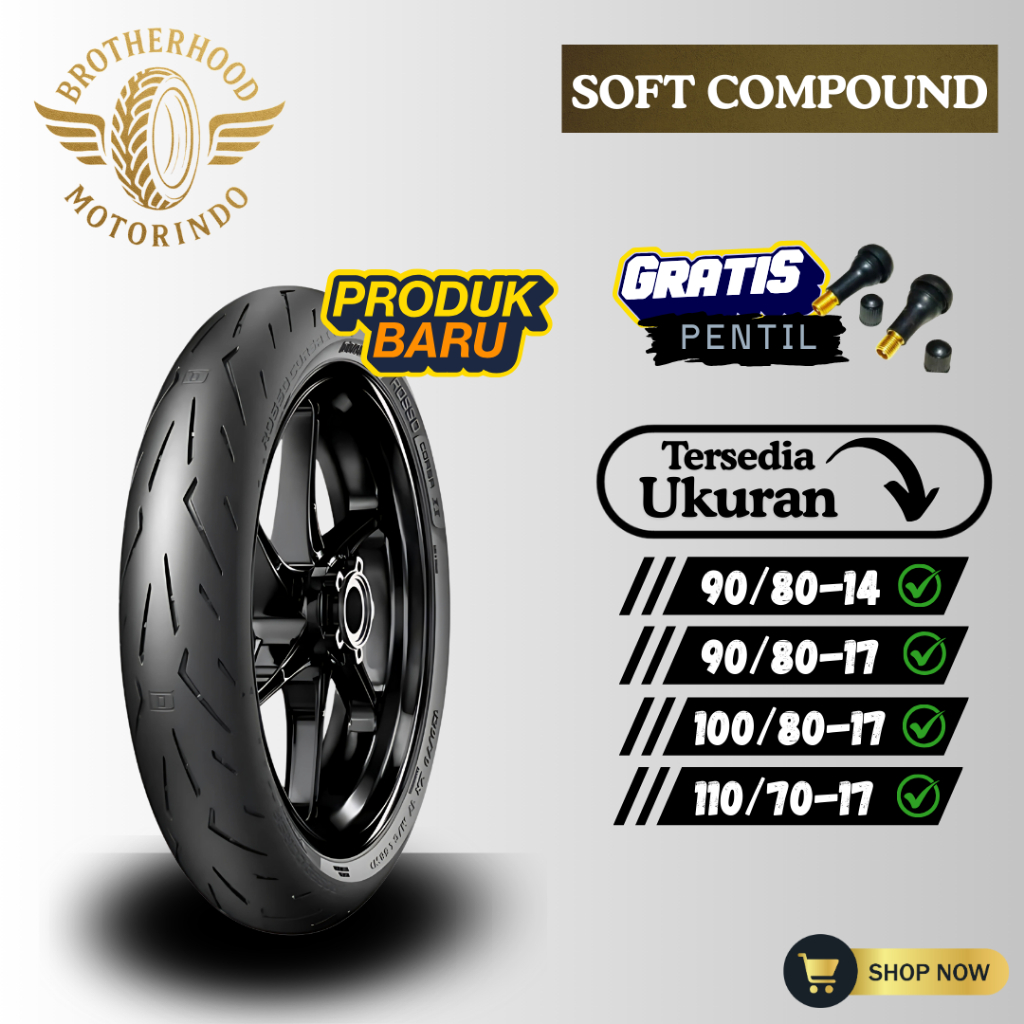 BAN SOFT COMPOUND PIRELI 90/80-14 TUBELESS  / BAN DRC / RS01 / SPORTIVO2 / MP27 / MP76 BAN RING 17 /