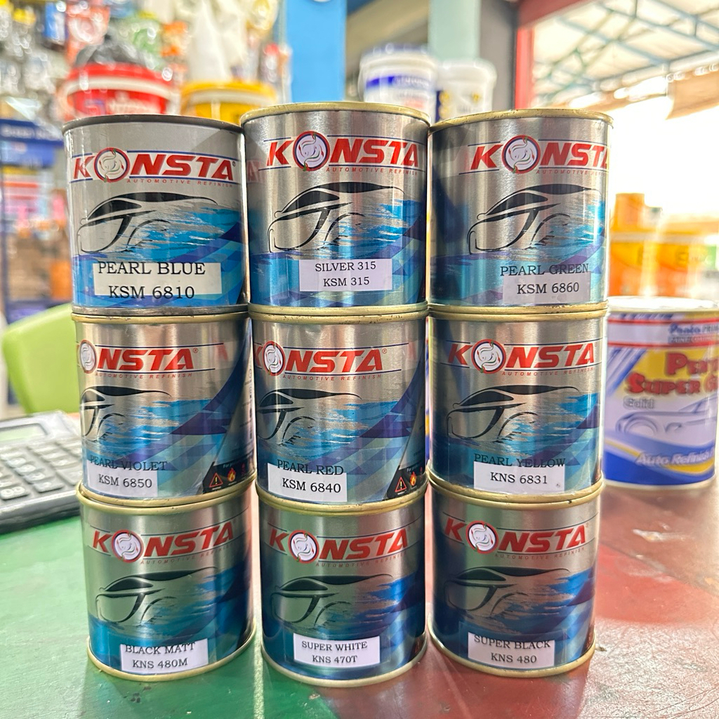 KONSTA Cat NC cat motor dan mobil kemasan 200cc warna hitam putih silver lembayung