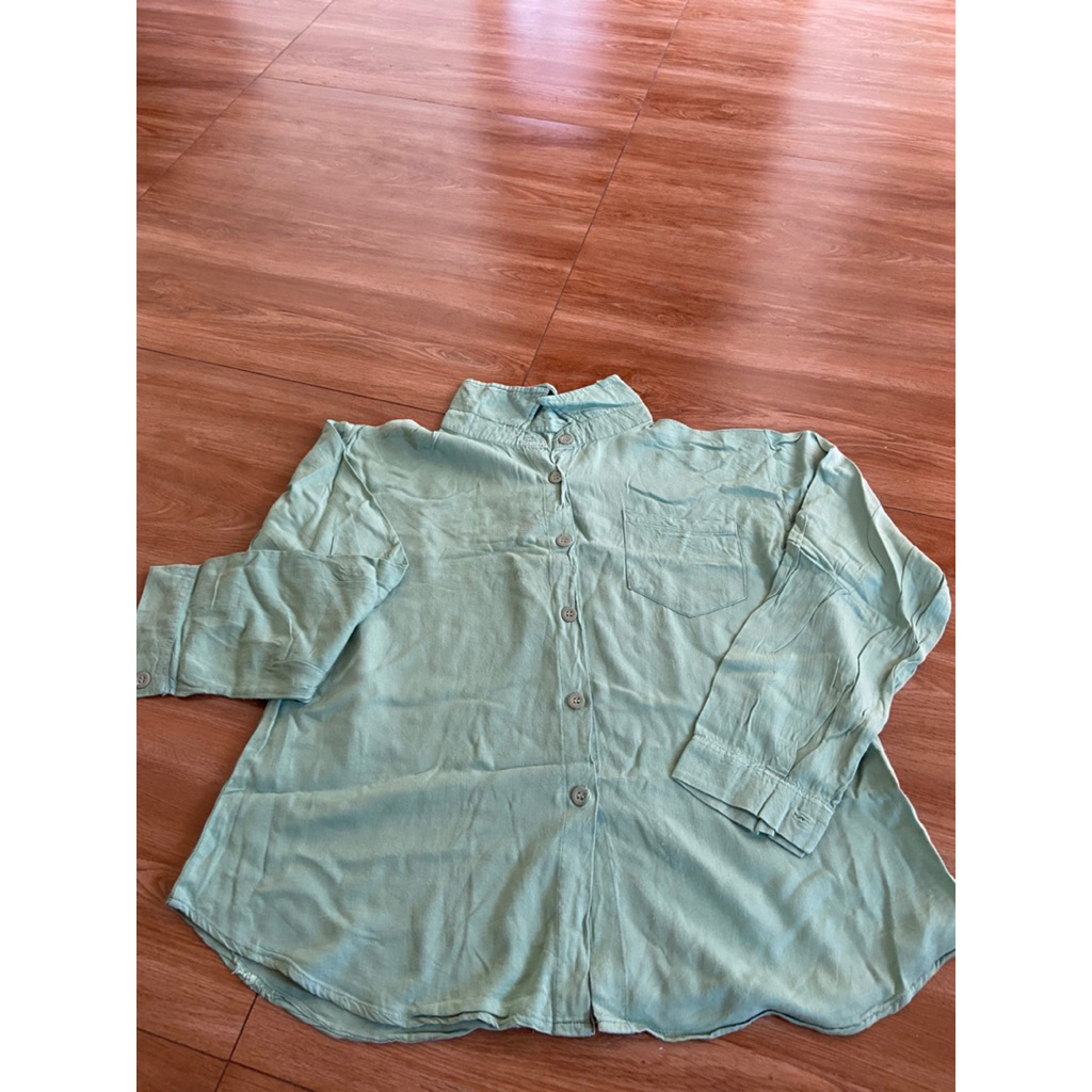 kemeja wanita sage green