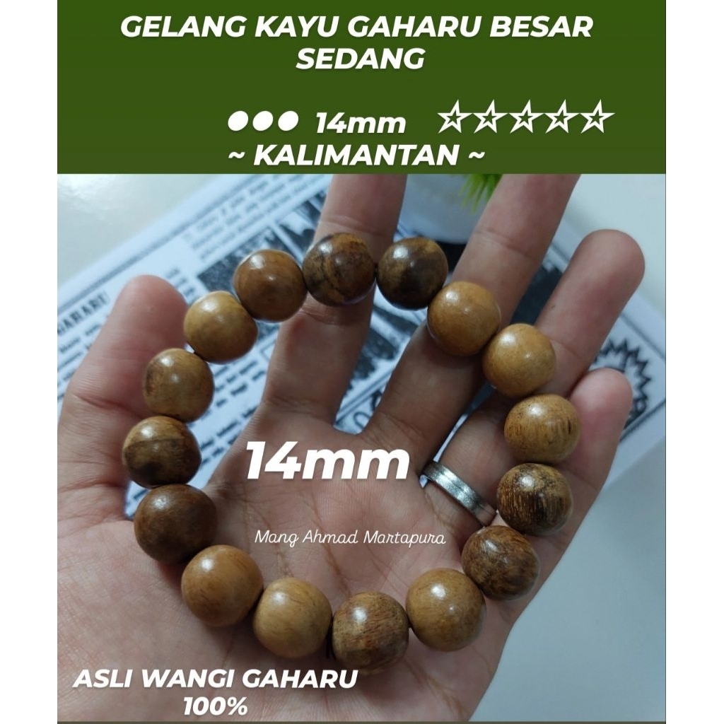 GELANG GAHARU - KAYU GAHARU 14mm - GELANG WANGI KAYU GAHARU KALIMANTAN ASLI