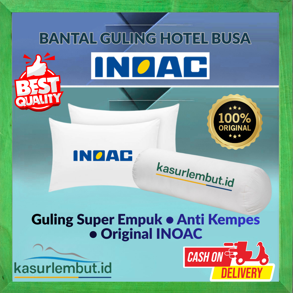 Bantal Guling Hotel INOAC Asli 100% Silicon – Super Empuk, Anti Kempes, Kualitas Premium